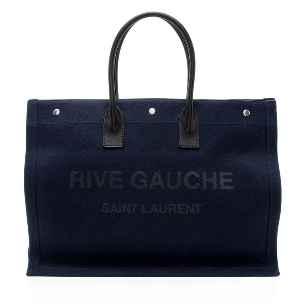 Saint Laurent Canvas Calfskin Rive Gauche Large Tote - Picture 1 of 6
